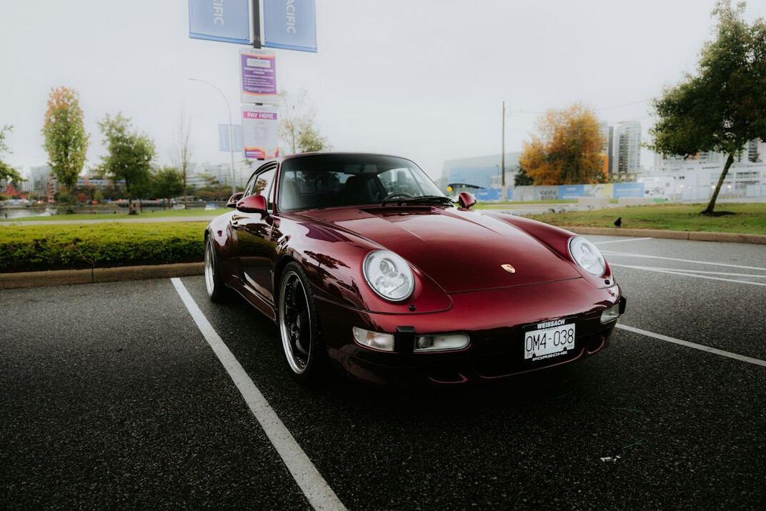luxury coupe parked